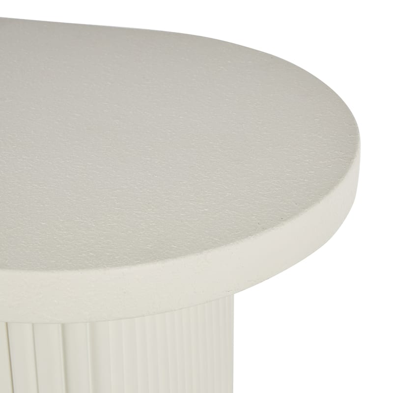 Metal Handmade Oval Console Table with Ribbed Legs - White - Roche River Decor