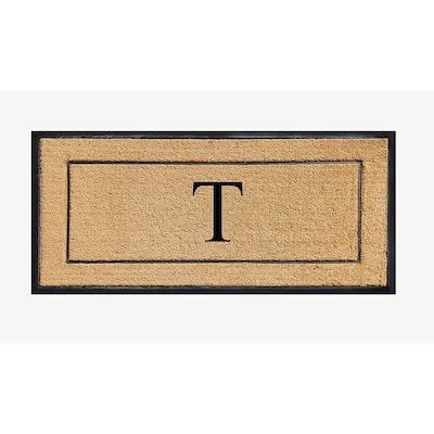 A1HC Natural Coir & Rubber Large Monogrammed Door Mat 30"x60"