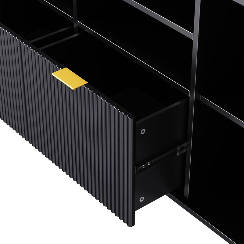 4-Piece Entertainment Wall Unit for TVs Up to 70" - 112.5" D x 16.9" W x 78.7" H