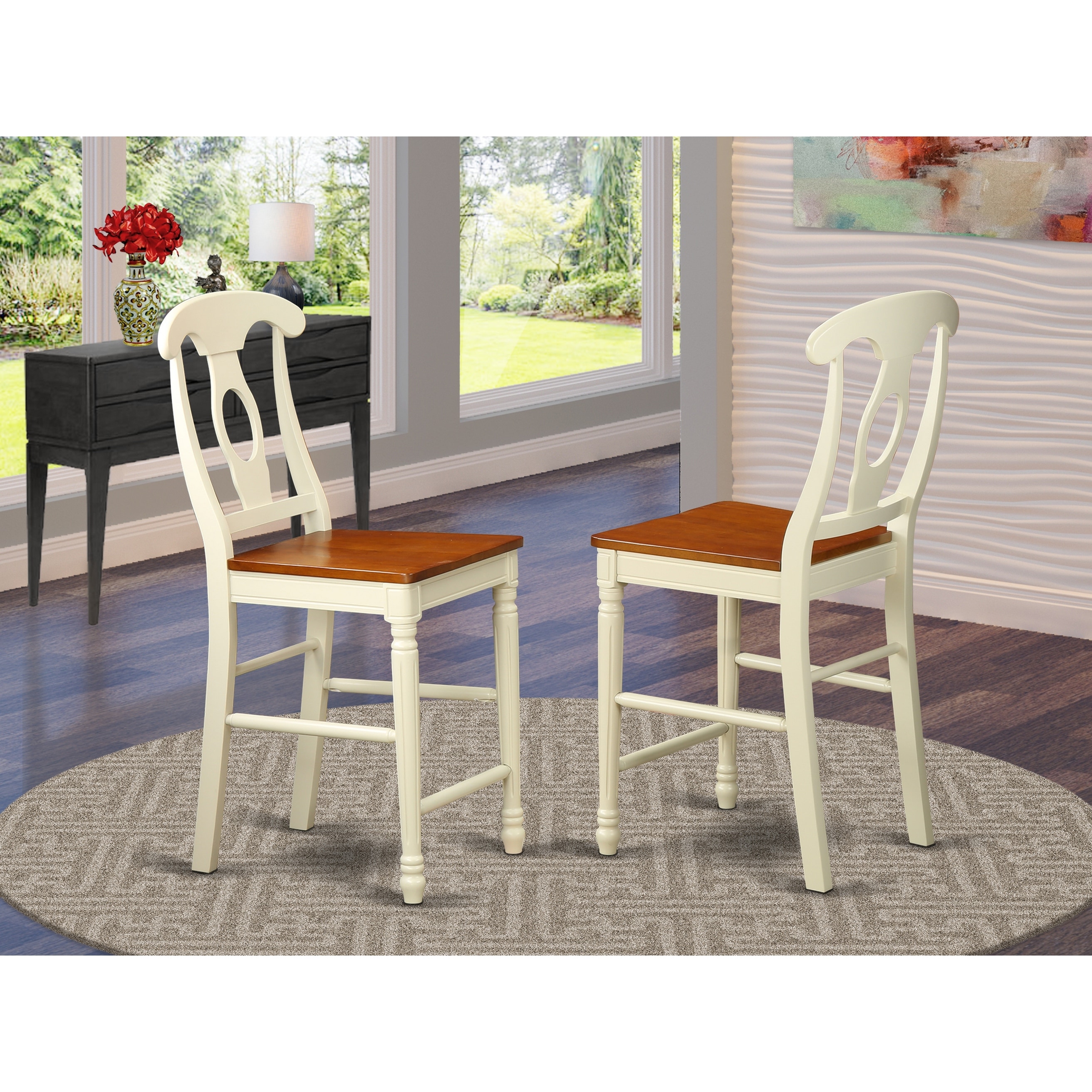 East West Furniture Modern Kenley Counter Height Chairs with Wood Seat Set  of (Finish Option) On Sale Bed Bath  Beyond 14366401
