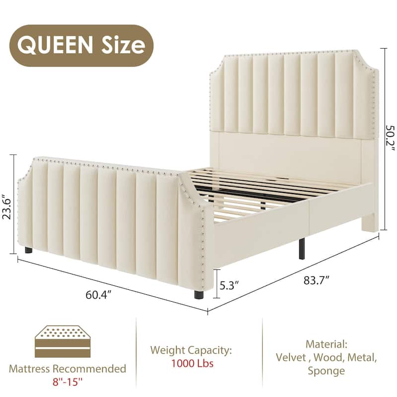 Platform Bed Frame with 50.2" Headboard