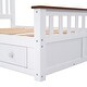 preview thumbnail 11 of 24, Full Wood Platform Bed with Drawers - Classic Pine Wood Construction