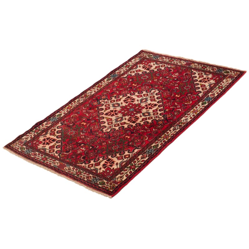ECARPETGALLERY Hand-knotted Andelz Red Wool Rug - 3'5 x 5'1
