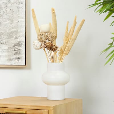 Brown Dried Plant Handmade Floral Wheat Grass Bouquet Cattail Home Decor Natural Foliage with Deco Ball Accents