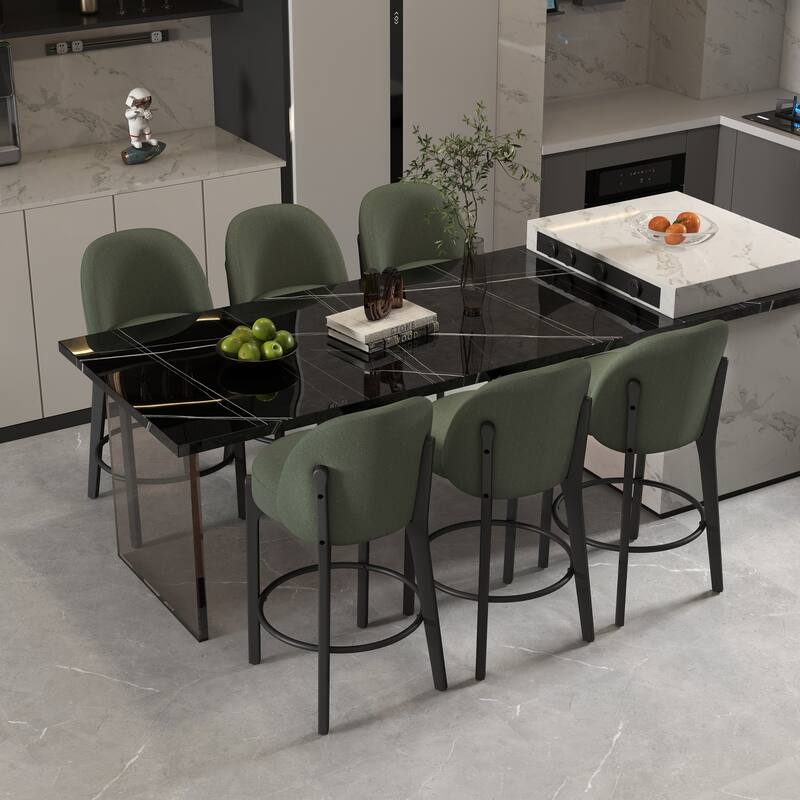 set of 4 Upholstered Counter Height Bar Stools