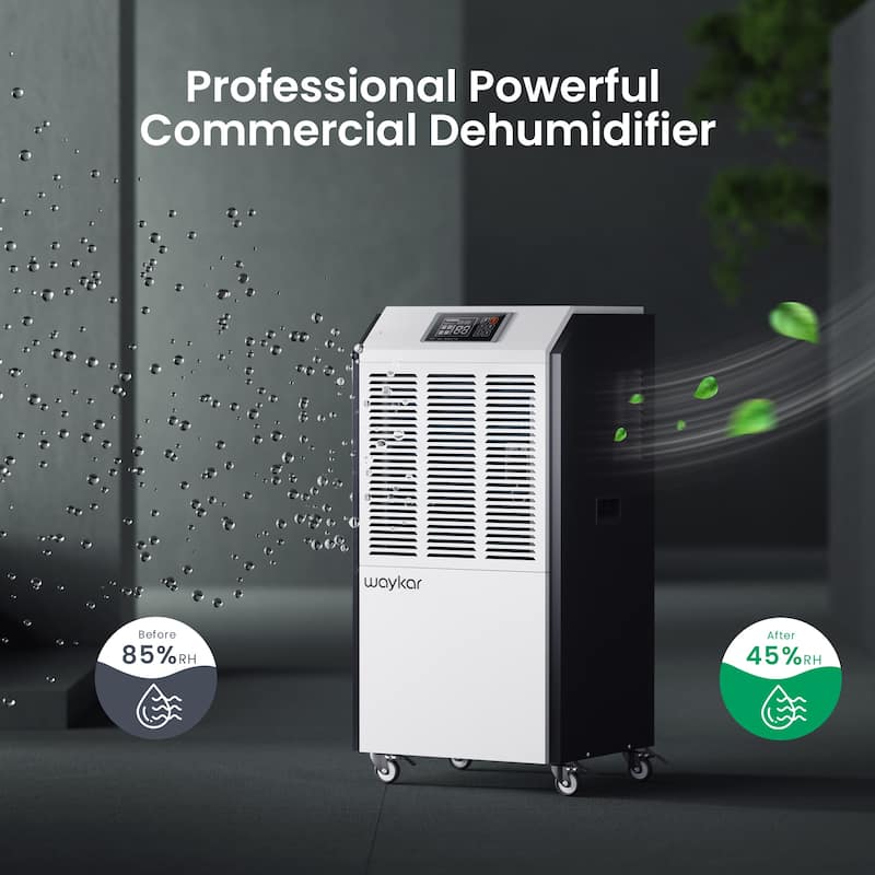 Waykar 216 Pints Commercial Dehumidifier for Space up to 8500 Sq. Ft