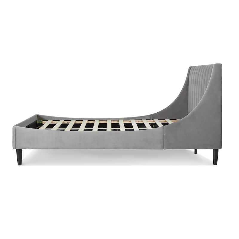 Willow Velvet Upholstered Channel Tufted Platform Bed