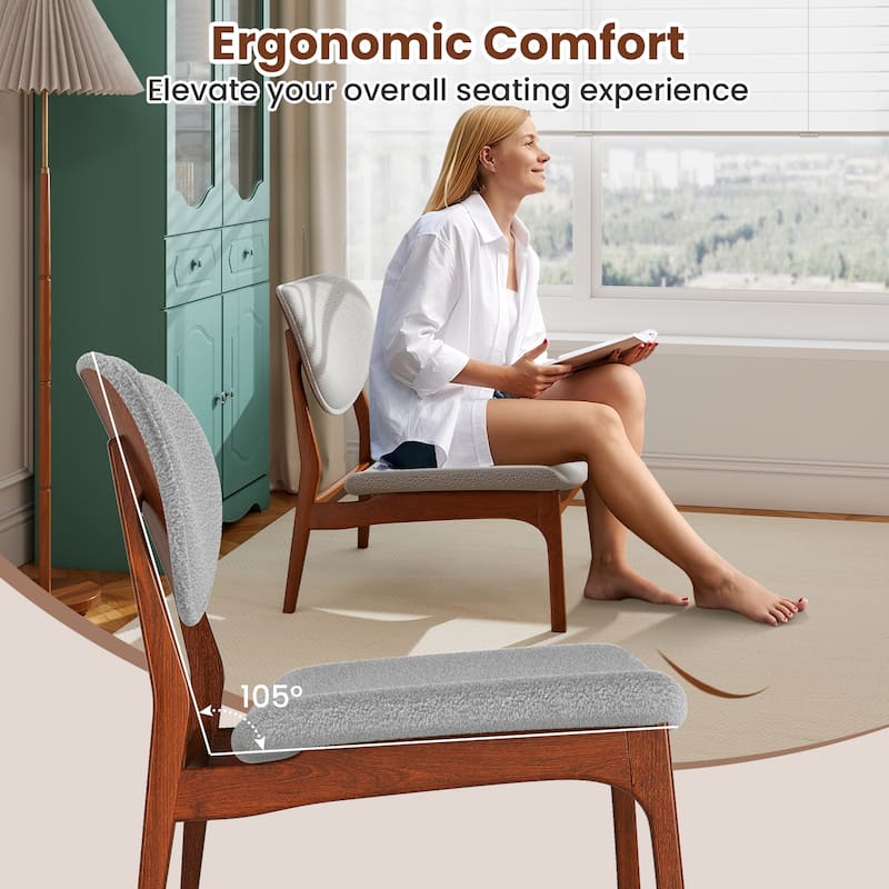 3-Piece Lounge Chair and Table Set with Upholstered Velvet Armchairs and Wooden Side Table - 29" x 28" x 29"