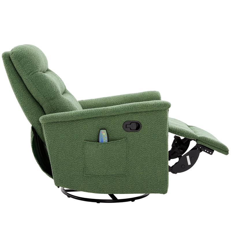 Manual Recliner Chair Rocking and Swivel Recliner Massage Recliner with 8-Point Massage Function and Adjustable Backrest