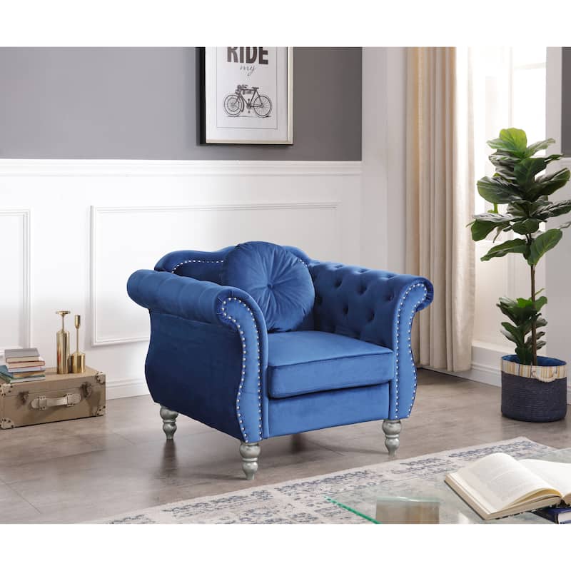 Hollywood Velvet Chair - Navy Blue