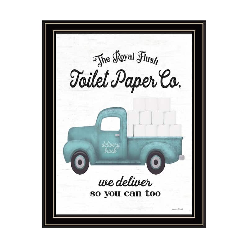 TrendyDecor4U Contemporary "Toilet Paper Co." Framed Print Wall Art - Multi