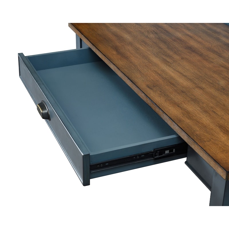 Farmhouse Wood Writing Desk, Writing Table, Office Desk, Blue