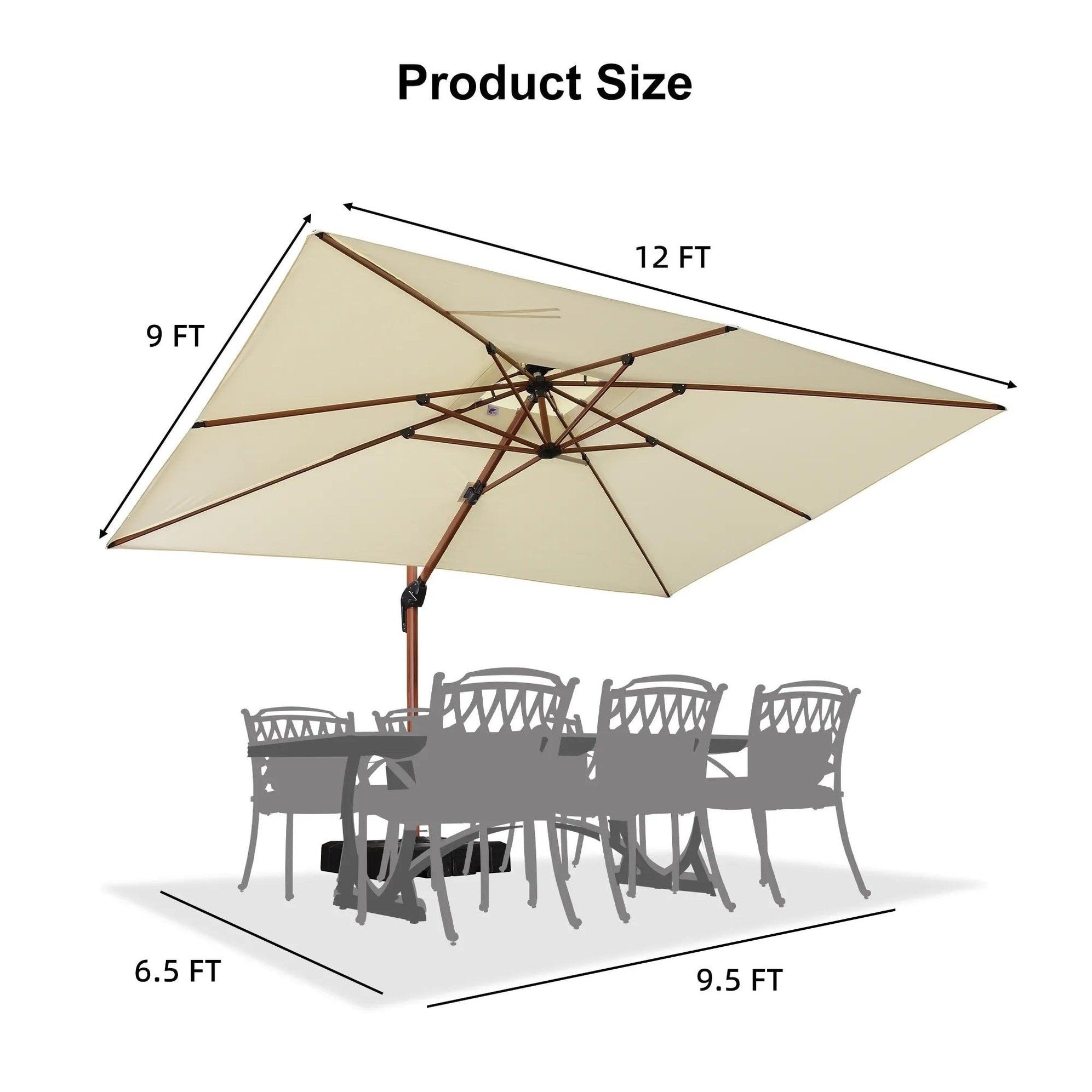 12 ft wood patio umbrella AreShark for Outdoor, Outdoor Table Umbrella, Outdoor Patio Umbrellas with 8 Sturdy Ribs, Patio Umbrellas for Market, Garden, Deck, Backyard, Pool (Cerulean) : Patio, Lawn & Garden resistant and provide up to 98% protection from UV rays Patio Umbrella Wooden 13ft 8-Rib