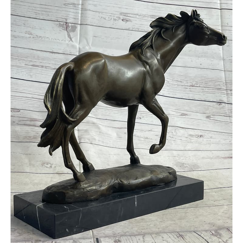 Large Arabian Horse Bronze Sculpture Statue By Williams Figurine Figure Decor
