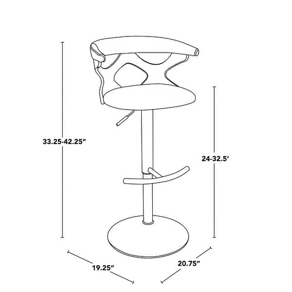 Carson Carrington Viby Adjustable Bar Stool with Rounded T Footrest (Set of 2)