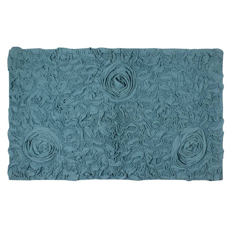 Bell Flower Bathroom Rug, Cotton Soft, Water Absorbent Bath Rug, Non Slip Shower Rug Machine Washable 24"x40" Rectangle