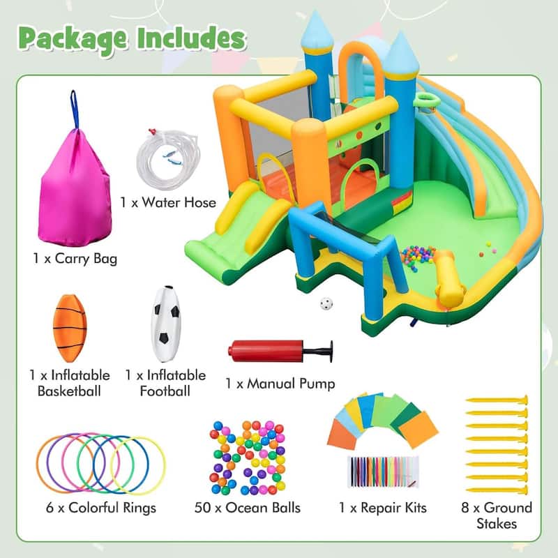Inflatable Water Slide Kids Pool Park Climbing Wall