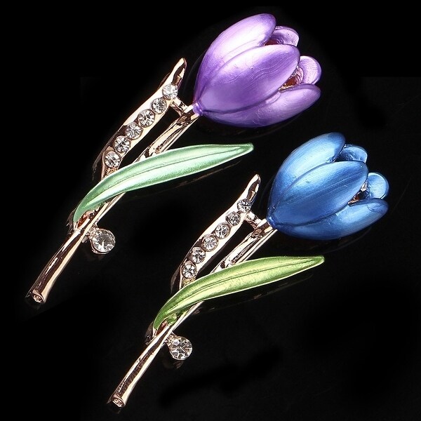アクセサリー   'Tulip' Brooch #448 Fashion Lady Tulip Brooch Rhinestone Decor Flower Pin Elegant Suit