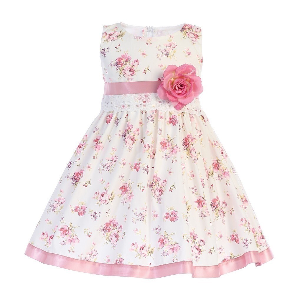 girls pink flower dress