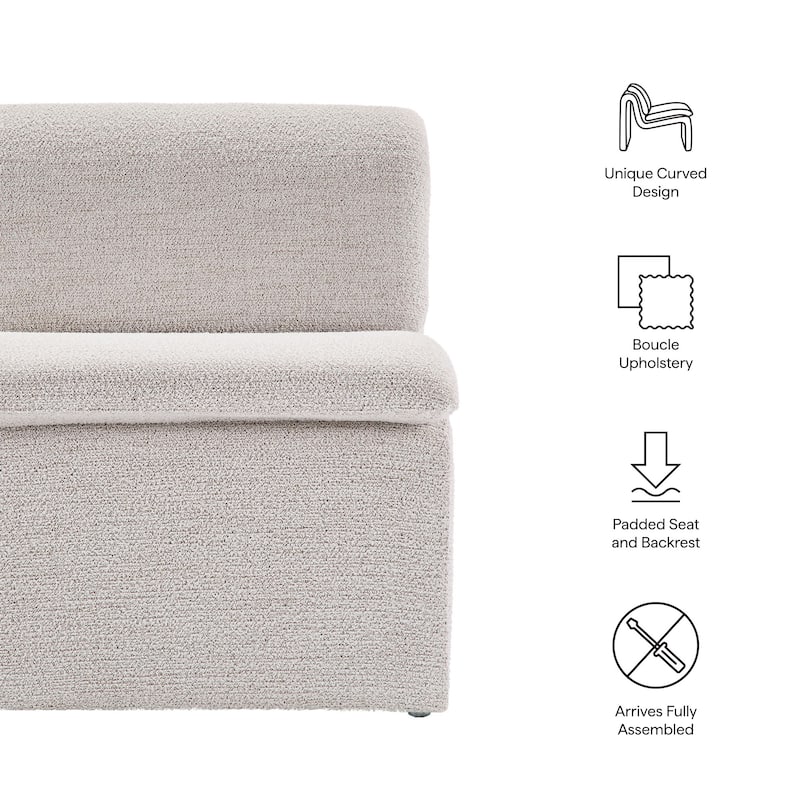 Lume Boucle Upholstered Armless Accent Chair