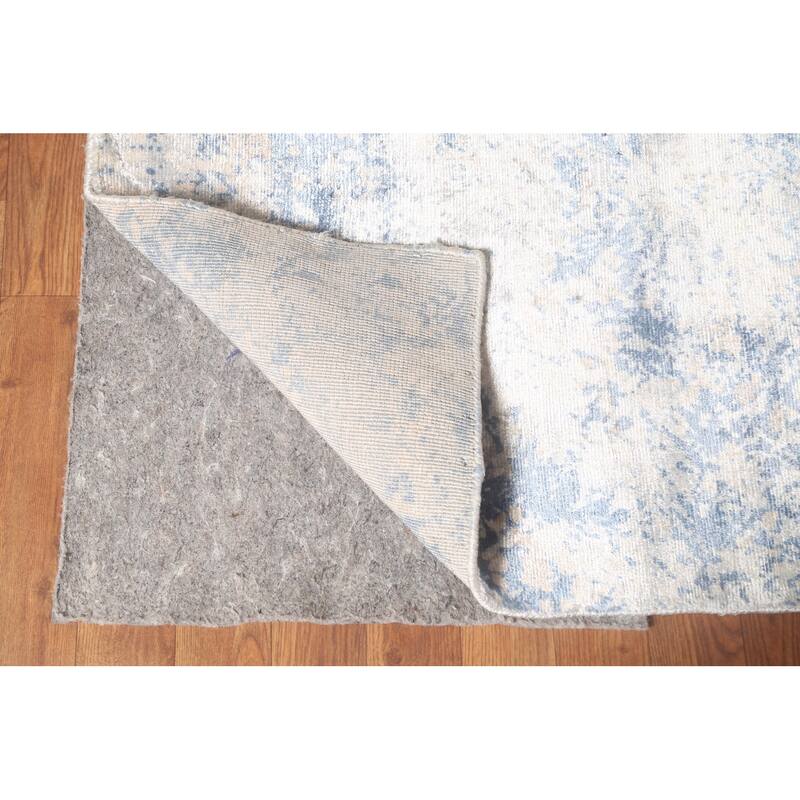 All-Over Abstract Indian Area Rug Hand-Knotted Wool Carpet - 6'6" x 9'10"