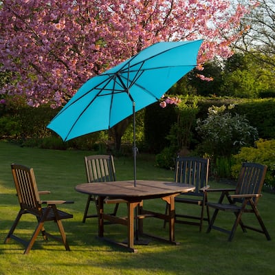 FLAME&SHADE 11 ft Market Patio Umbrella with Fiberglass Rib Tips