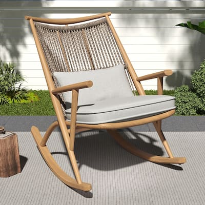 Christopher Knight Home - Auralee Iron Rattan Outdoor Rocking Chair