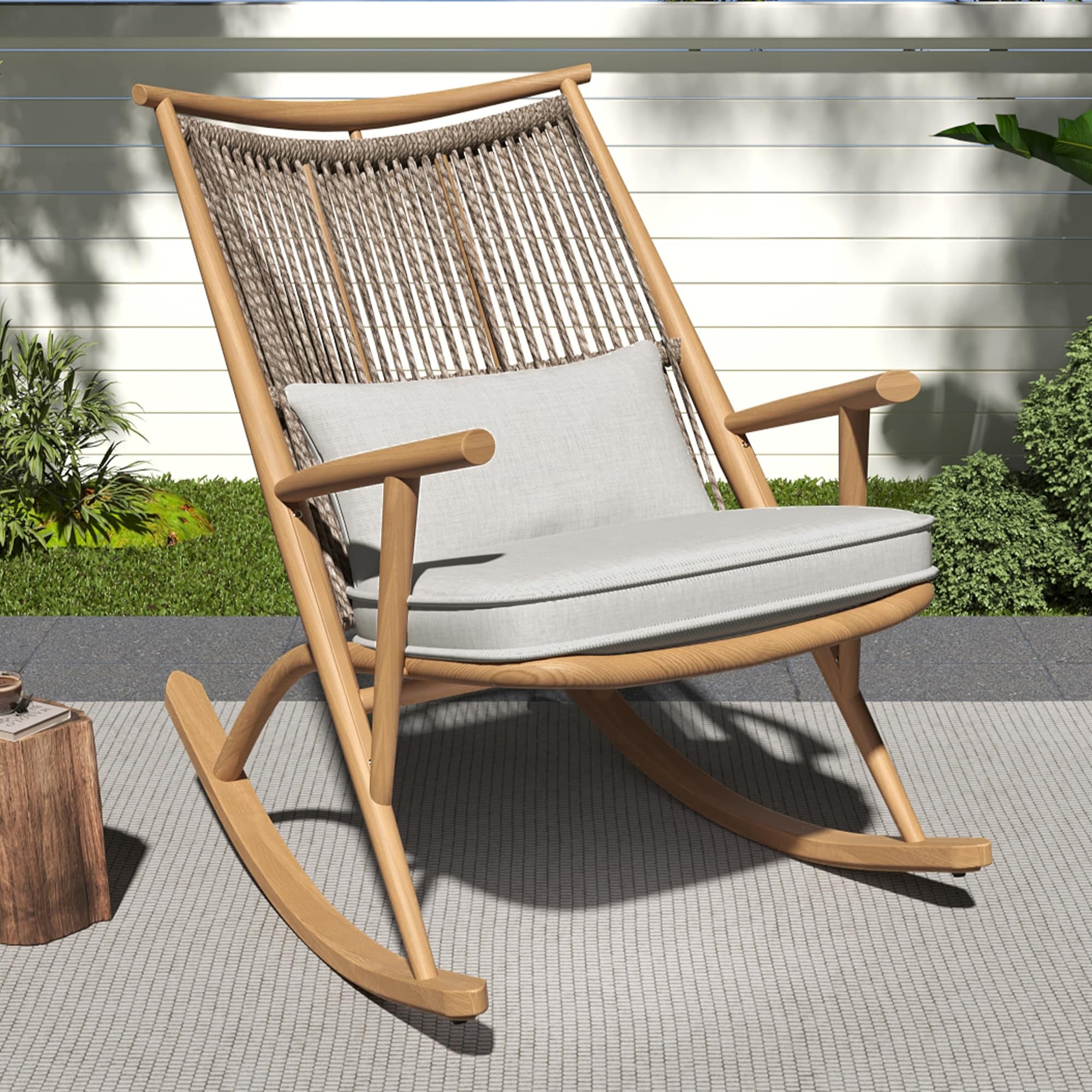 Christopher Knight Home - Auralee Iron Rattan Outdoor Rocking Chair