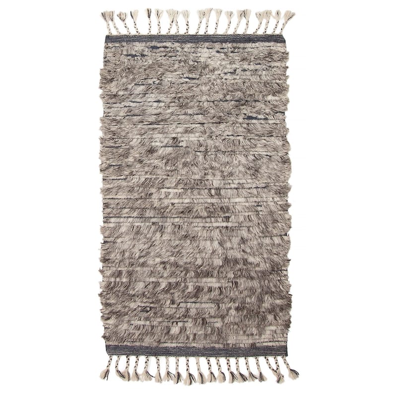 ECARPETGALLERY Hand-knotted Tangier Grey Wool Rug - 3'0 x 5'1 - Grey - 3'0 x 5'1