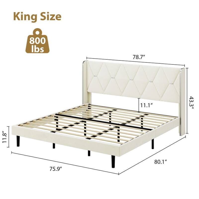 Metal Ear Bed Frame - King
