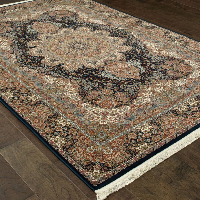 Style Haven Manchester Byzantine Medallion Fringe Area Rug