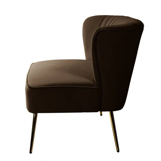 HULALA HOME Monica Modern Velvet Tufted Loveseat with Metal Legs