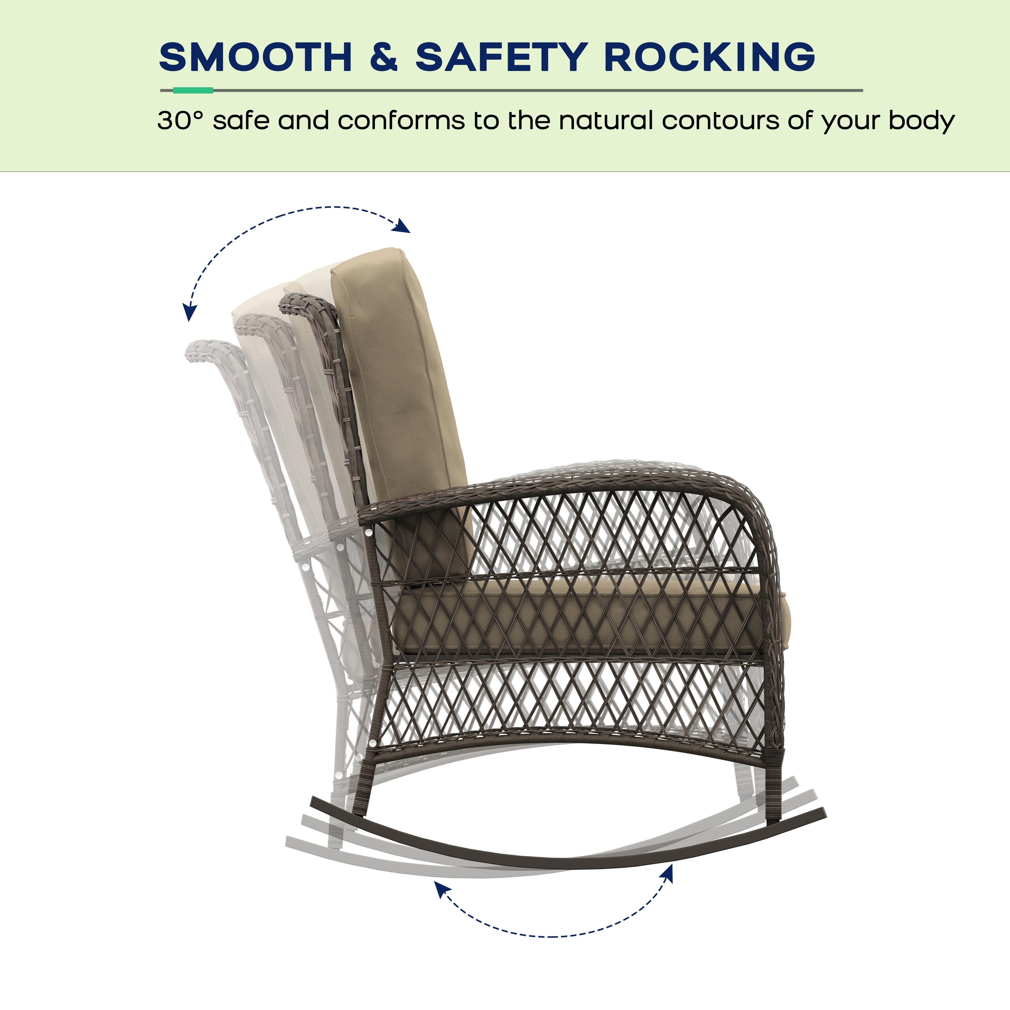 Corvus salerno outdoor wicker rocking chair with cushions outlet