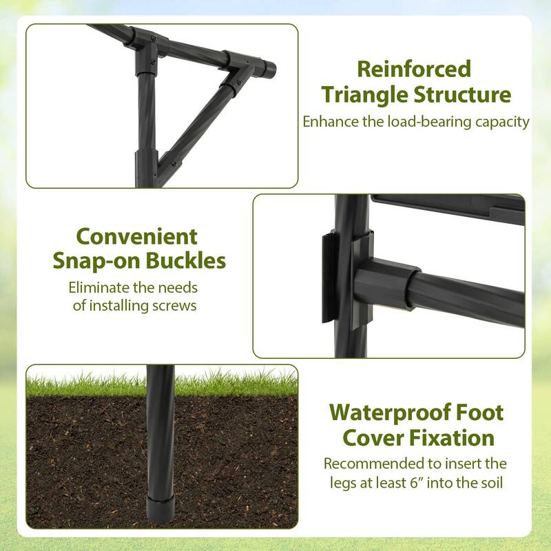 Costway 83” Garden Arch Trellis for Climbing Plants with Upgraded - See Details