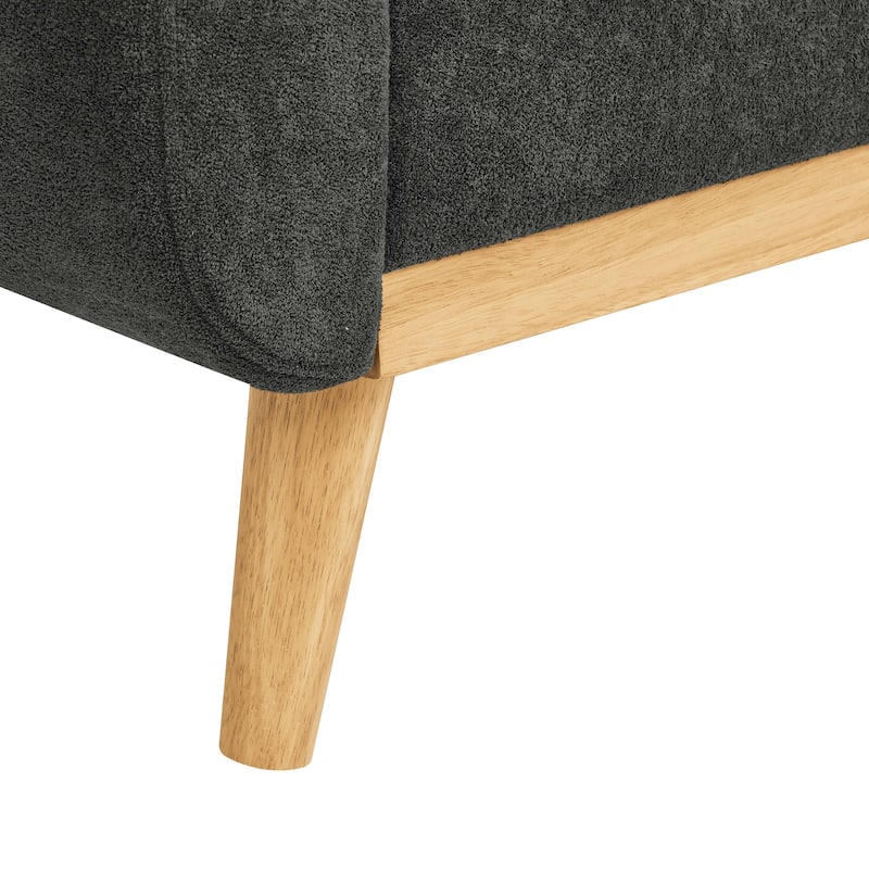67.7" Mid-Century Tufted Loveseat with Wood Legs - 29.5" D x 67.7" W x 34.6" H