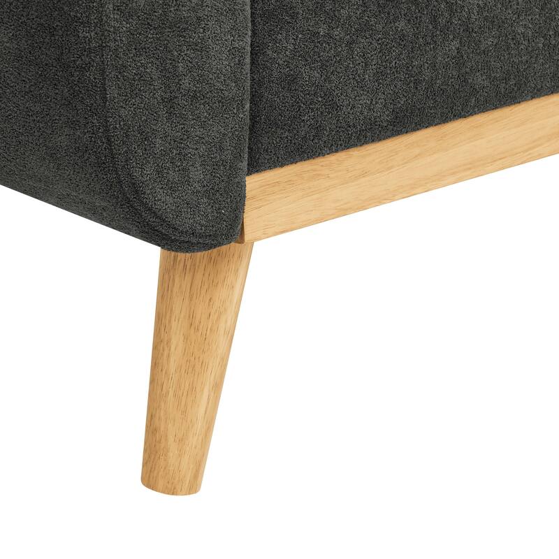 67.7" Wide Mid-Century Modern Upholstered Tufted Loveseat Sofa With Wooden Legs