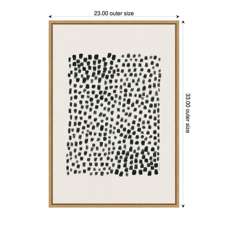 Kate and Laurel Abstract Black by Gabrielly Guedes Framed Canvas Wall Art Print