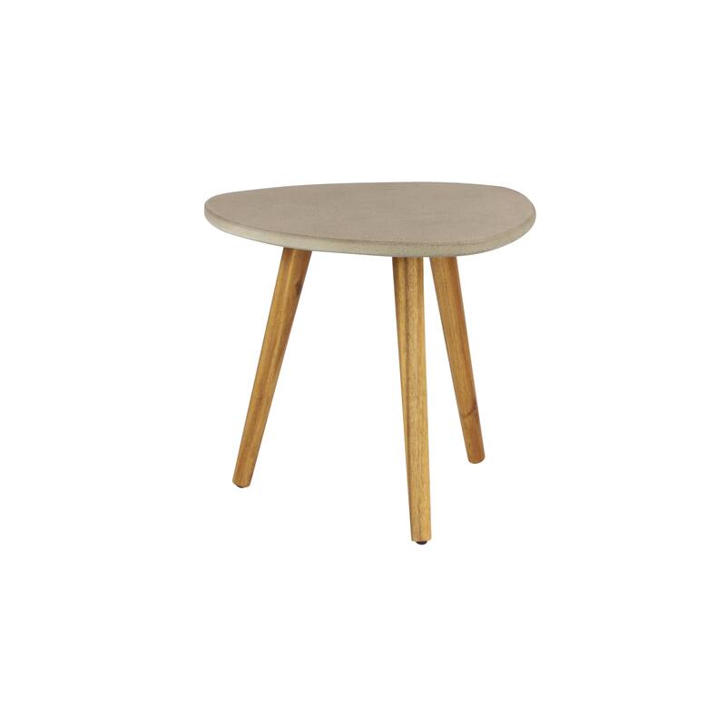Gray Concrete Resin Modern Outdoor Dining and Accent Table Collection