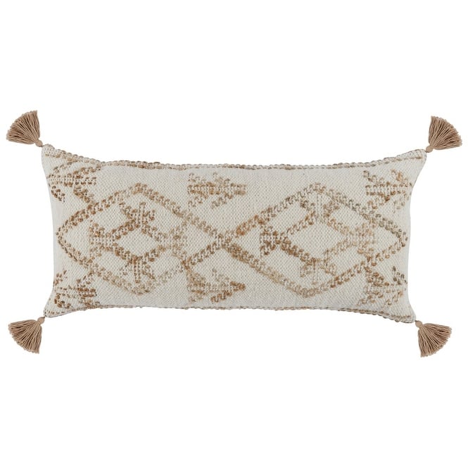 Ferri 16"x36" Throw Pillow in Ivory Natural by Kosas Home