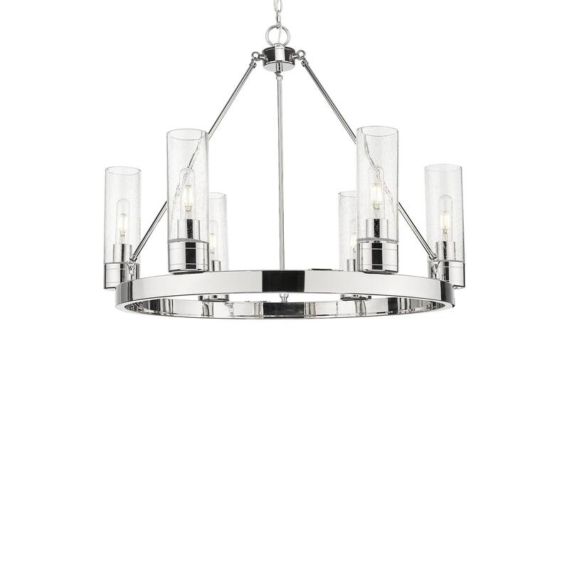 Innovations Lighting 617-6CR-24-29-8 Boreas Chandelier Boreas 6 Light - Polished Nickel / Seedy