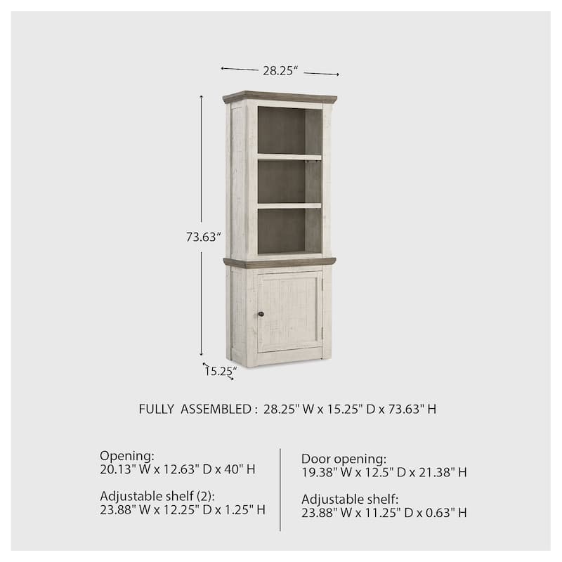Havalance Right Pier Cabinet, White/Brown - 7'9" x 9'9"
