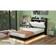 preview thumbnail 42 of 45, Stylish Upholstery Platform Bed with LED Light Strips, Storage Headboard & 2 USB Charging