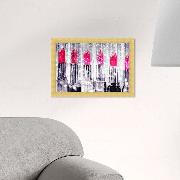Oliver Gal 超特大 137x91cm Lipstick Collection キャンバス Oliver Gal 'Silver lipstick Collection-CUSTOM' Fashion and