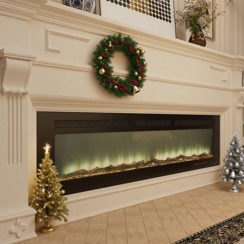 Wall Mounted Electric Fireplace Heater with 12 Flame Colors