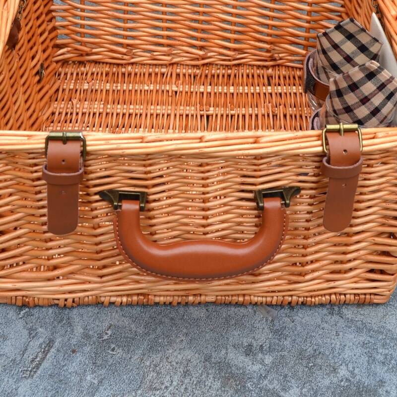 Picnic at Ascot - Willow Basket for Two with Blanket & Coffee Service