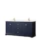 Option Dark Blue, Gold Trim, White Cultured Marble Top