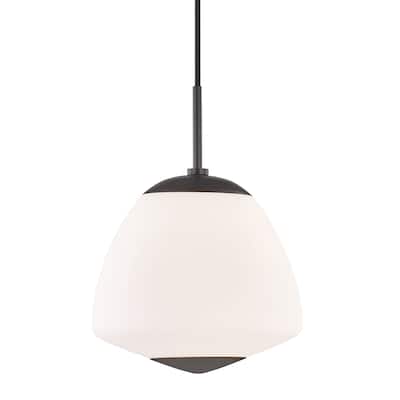 Mitzi by Hudson Valley Jane 1-light Old Bronze Large Pendant, Opal Matte Glass