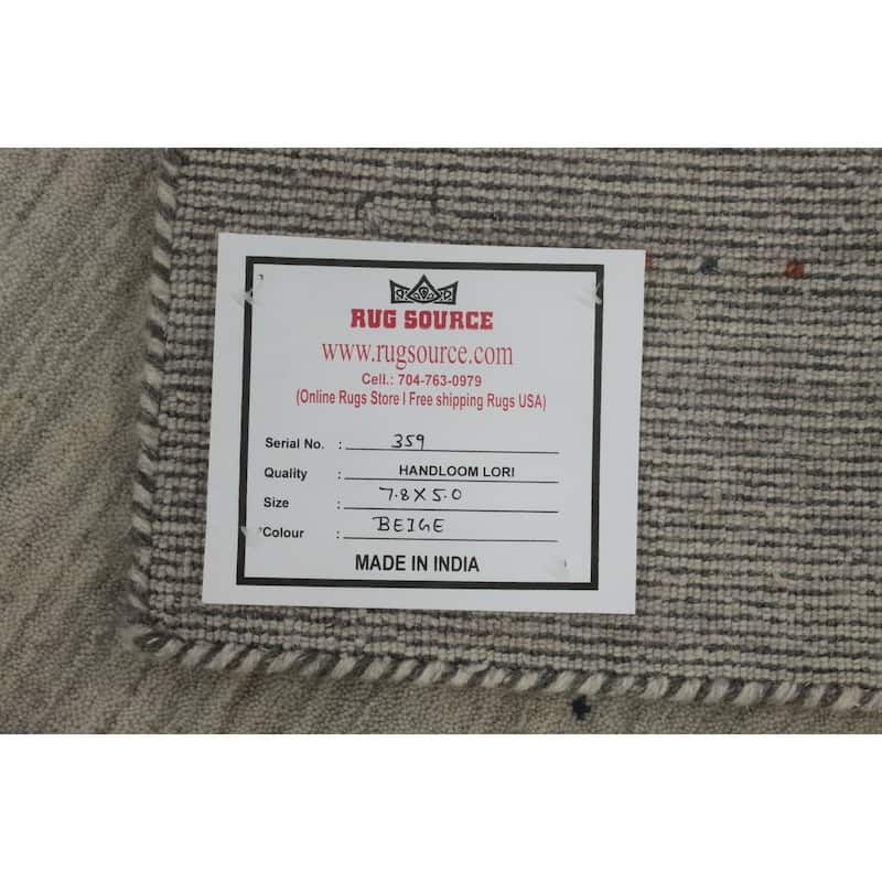 Hand Knotted Oriental 100% Wool Carpet Tribal Animal Pictorial Beige & Ivories Gabbeh Area Rug - 7' 8'' X 5' 0''