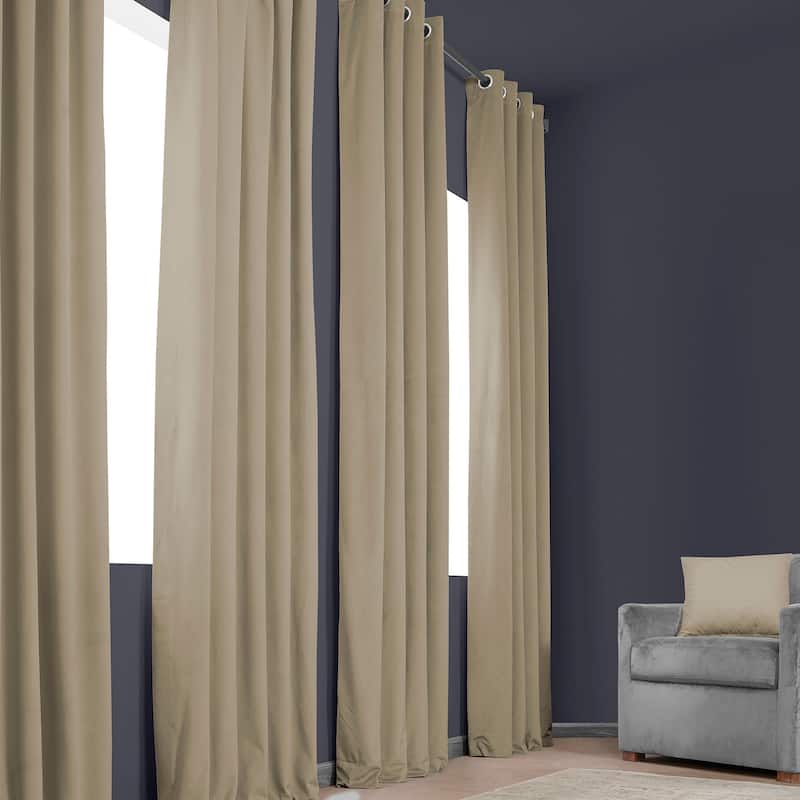 Exclusive Fabrics Heritage Plush Velvet Room Darkening Grommet Curtain (1 Panel)