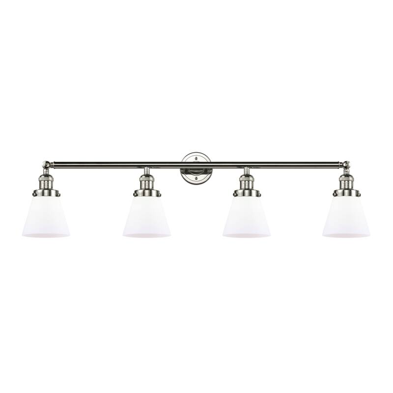 Innovations Lighting 4 Light 42" Wide Bathroom Vanity Light - Polished Nickel / Matte White Cased